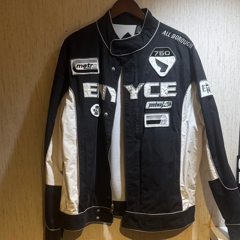 Enyce Black and White Moto Varsity Jacket